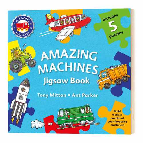 进口原版 的机器拼图书 Amazing Machines Jigsaw Book 英文原版 英文版儿童英语启蒙纸板书 全英文版进口原版英语书籍