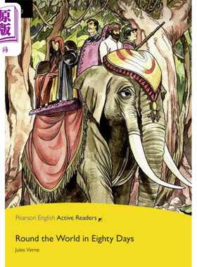 进口原版 *Pearson English active 八十天环游地球Round the World in 80 Days培生英语分级读物2级 初中-高中 蓝   Pearson EdＵ