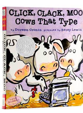 进口原版 *廖彩杏 张湘君推荐 英文原版绘本 韵文与歌谣 建立快乐记忆 Click, Clack, Moo: Cows That Ty韵文与歌谣   Atheneum Bo
