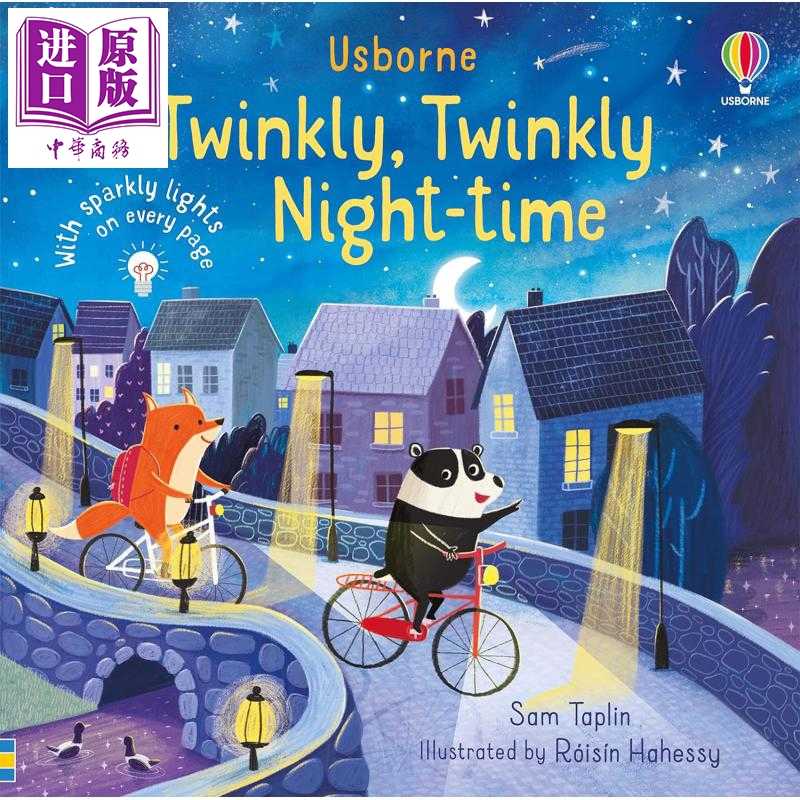 中商原版 *发光书 夜晚 Twinkly Twinkly Night Time 英文原版 幼儿纸板书 亲子读物 绘本图画故事书 进口低幼童书    Usborne Pub