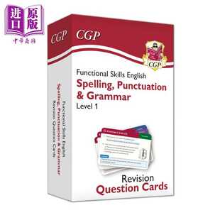 进口原版 Skills Questi Coordinatio Functional Revision 新功能技能英语复习题卡拼写和语法1级New CGP教辅 英国原版 English