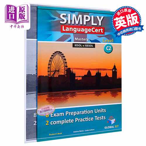 进口原版 *朗思通用英语测试 SIMPLY LanguageCert CEFR C2 国际语言认证考试自学套装   GLOBAL ELT