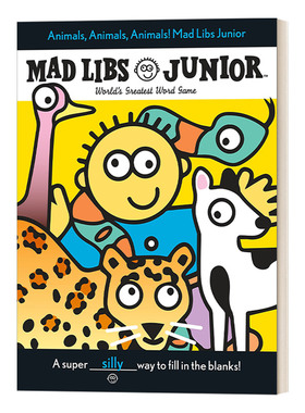进口原版 英文原版 Animals  Animals  Animals! Mad Libs Junior 动物，动物，动物！ 儿童英语文字游戏 英文版 进口英语原版