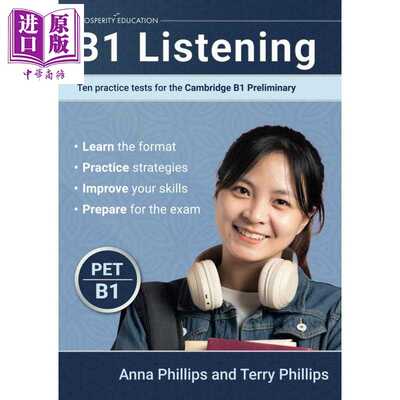 进口原版 *B1 Listening Ten practice tests for Cambridge Preliminary 2025年新版听力提升剑桥PET考试B1级10套   Prosperity E