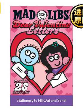 进口原版 Dear Valentine Letters Mad Libs 情人节的信 疯狂填词游戏 英文原版   Mad