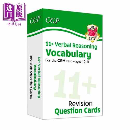 进口原版 *英国CGP New 11+ CEM Revision Question Cards: Verbal Reasoning Vocabulary Ages 10-11   Coordination Group Pub