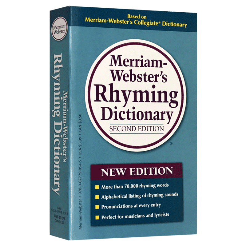 进口原版 麦林韦氏韵律字典 英文原版 Merriam Webster's Rhyming Dictionary 韵律与押韵词 韦氏英英词典字典 进口英语工具书