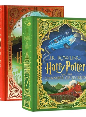 进口原版 哈利波特与魔法石+密室 精装全彩互动书2册套装 英文原版 Harry Potter and the Philosopher's Stone 1 JK罗琳 MinaL