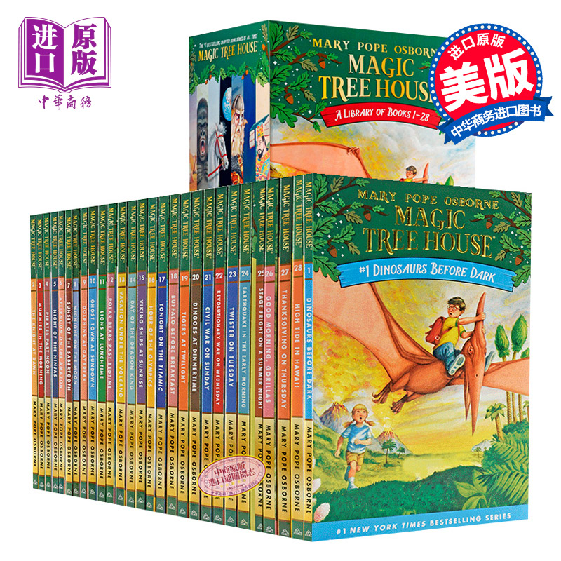 进口原版 *树屋第一季1-34套装 380-590L Magic Tree House 1-34 boxed set 桥梁书章节书 中小学生英文原版小   Random House Boo