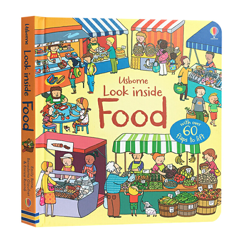 进口原版 尤斯伯恩看里面系列 食物 英文原版 Usborne Look Inside Food 儿童科普百科 英文版英语启蒙认知绘本 进口原版纸板翻
