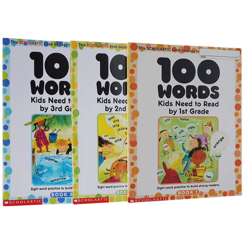 进口原版 Words Kids Need to Read 100个词汇 美国小学1-3年级必须掌握100个单词 英文原版 sight word练习册进口英语书籍Sigh