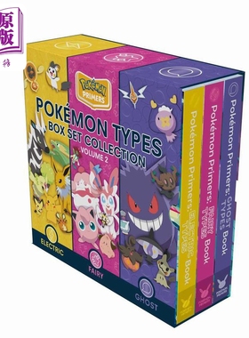 进口原版 *宝可梦分类盒子书2 Pokemon Primers Types Box Set Collection Volume 2 英文原版 儿童卡通动画图画书    PIKACHU PRE