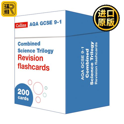 进口原版 柯林斯英国GCSE考试综合科学复习卡片 英文原版 Collins AQA GCSE 9-1 Combined Science Revision Cards 英文版 进口