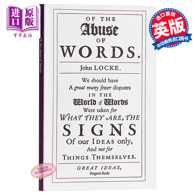 进口原版 *约翰·洛克：论语言的滥用 英文原版 Penguin Great Ideas : Of the Abuse of Words John Locke   penguin uk