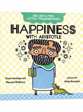 进口原版 英文原版 Happiness with Aristotle 小小哲学家 亚里士多德 纸板书 儿童哲学绘本历史科普 英文版 进口英语原版书籍