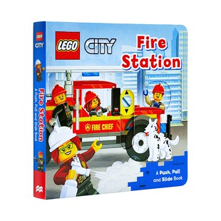进口原版 乐高消防局英文原版 Lego Fire Station 纸板机关操作活动书 幼儿启蒙学习   CampbellBooks