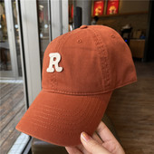 帽子女休闲百搭水洗棉字母棒球帽时尚 软顶弯檐鸭舌帽情侣遮阳帽