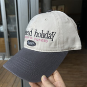 鸭舌帽字母刺绣帽子 街头风潮人个性 新款 拼色复古棒球帽男女美式