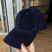 新款 简约字母刺绣灯芯绒棒球帽子男女秋冬百搭韩版 大头围鸭舌帽潮