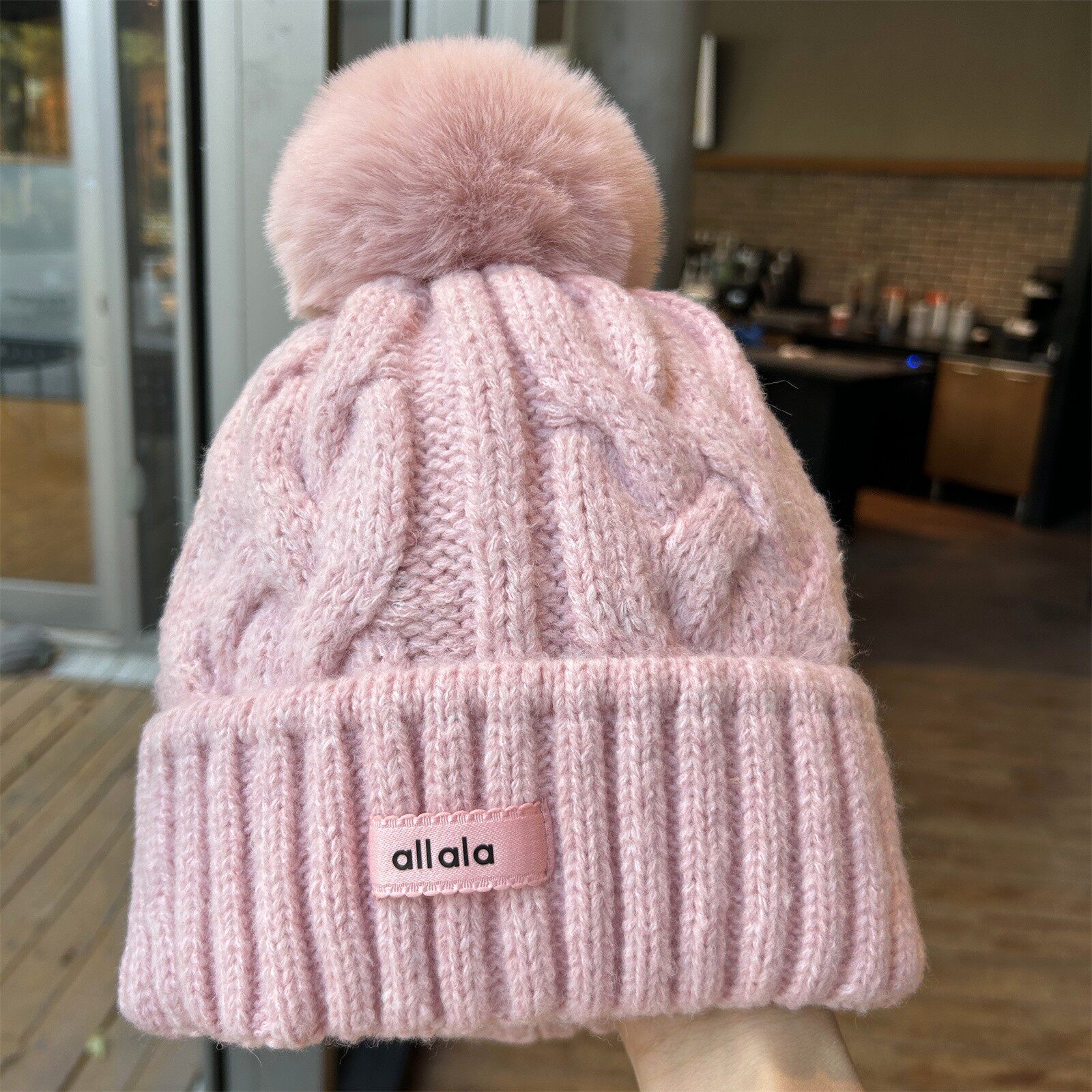 新款ins麻花针织毛球毛线帽子女秋冬保暖护耳显脸小糖果色针织帽