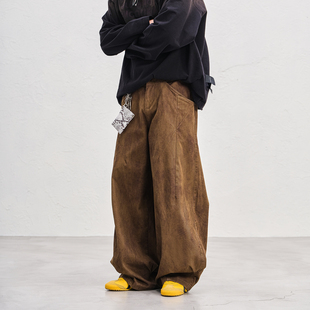 长裤 JUPSTUDIO美式 宽松直筒老爹裤 男春秋2025新款 痞帅水洗牛仔裤