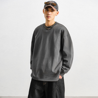 JUPSTUDIO基础款纯棉纯色长袖T恤男秋冬款休闲通勤内搭打底衫上衣