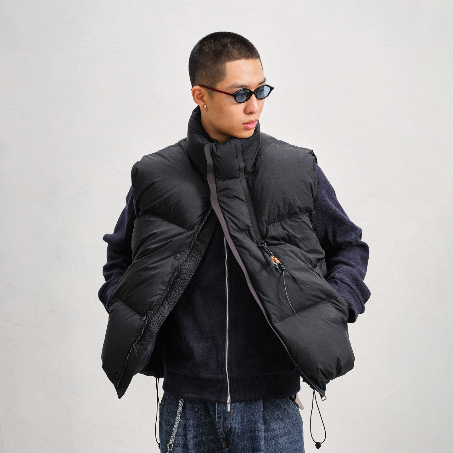 JUPSTUDIO90白鸭绒羽绒马甲男