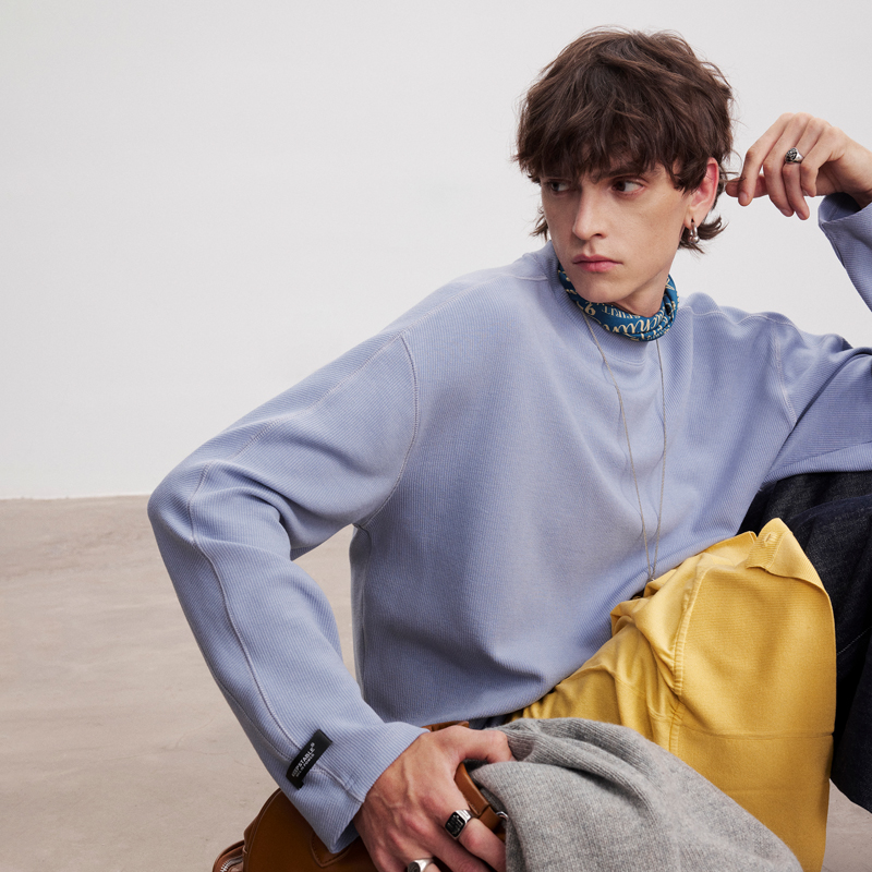 JUPSTUDIO极简风纯色长袖T恤男