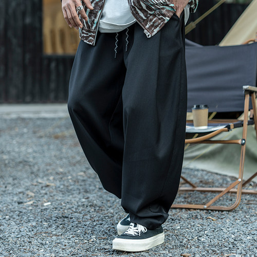 JUPSTUDIO日系直筒阔腿休闲裤男