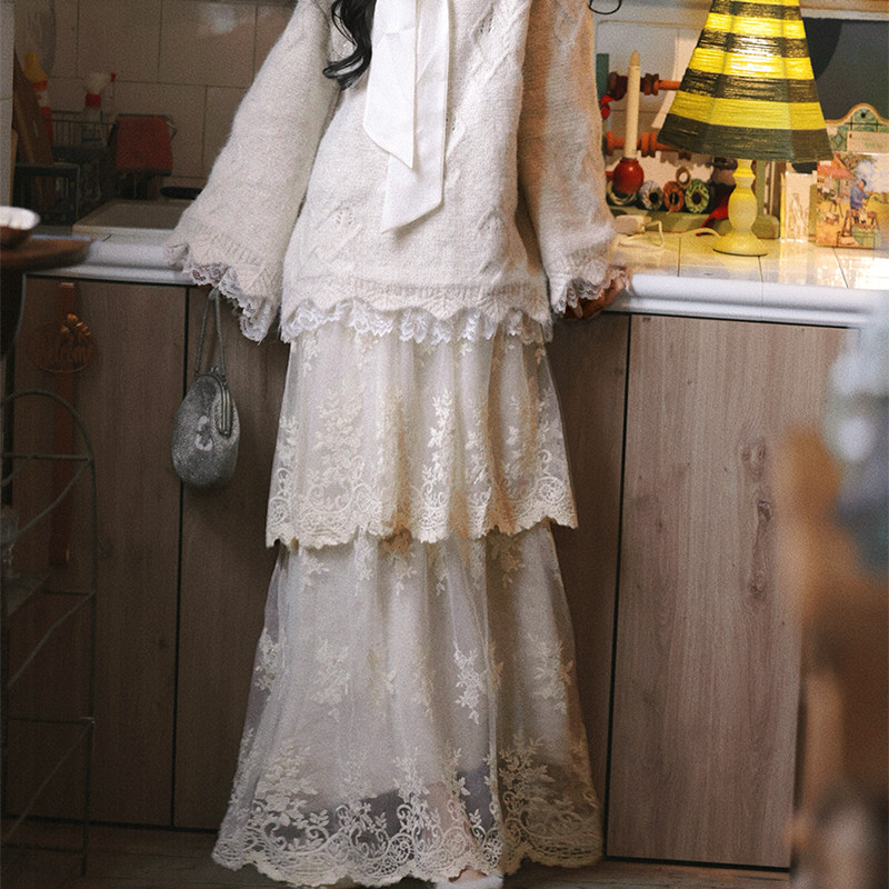 AZure百搭通勤透视蕾丝半身裙叠穿打底神器外穿网纱长裙双层裙摆,女装/女士精品,半身裙,淘宝优惠券,粉丝福利购,淘宝优惠卷