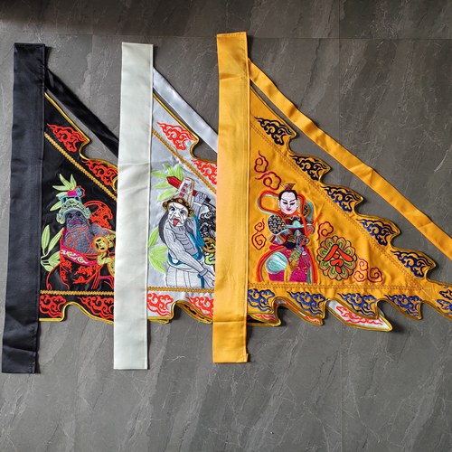新款热卖大二爷伯令旗黑白无常潮绣元帅旗荧光大爷二爷旗帜乩童旗