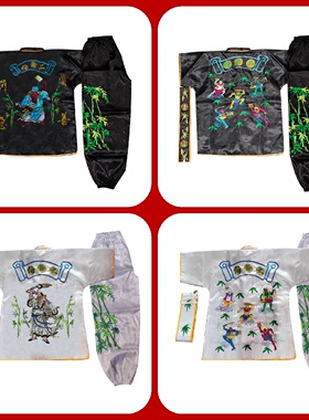 新款热卖大二爷伯七爷八爷衣服金钱伯袍大爷跳神袍短袖二爷乩童袍