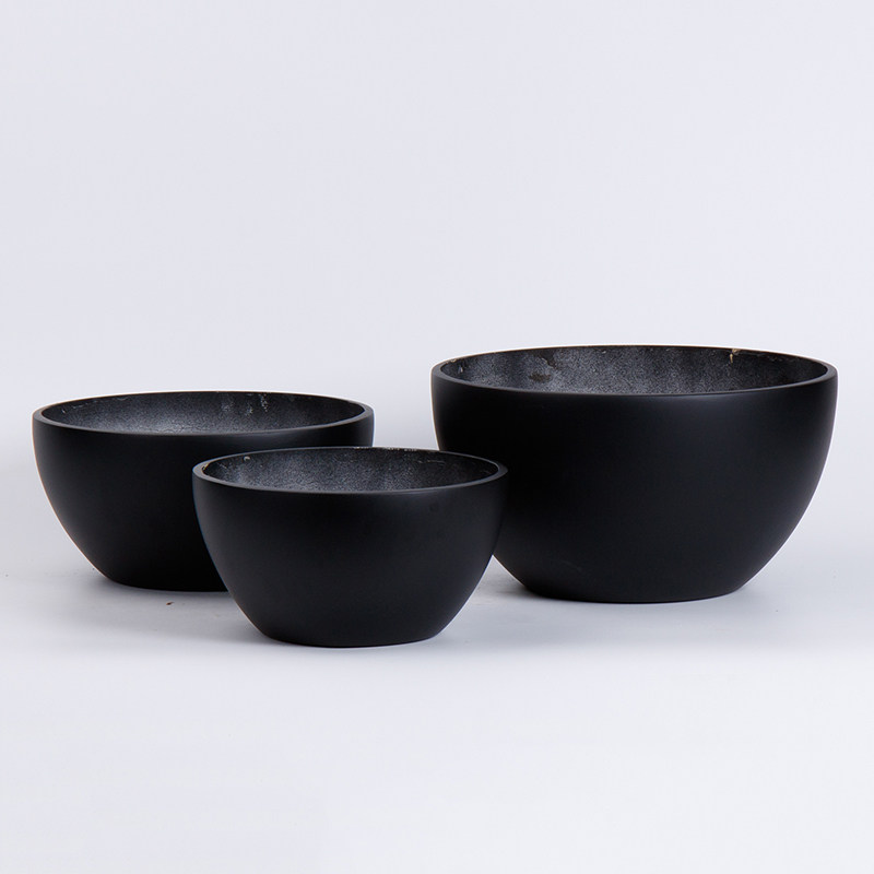 简约现代圆形插花盆碗形花盆花器贴贝壳客厅花艺 酒店装饰品078