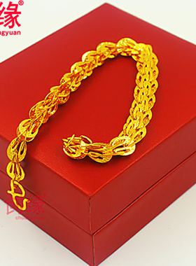 镀黄金色手链女细凤尾镀金手链妈妈首饰品女学生手链子礼物品