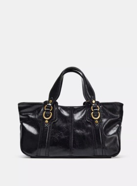 Z家同款2025秋季新款时尚百搭手提大容量简约休闲金属细节斜跨包