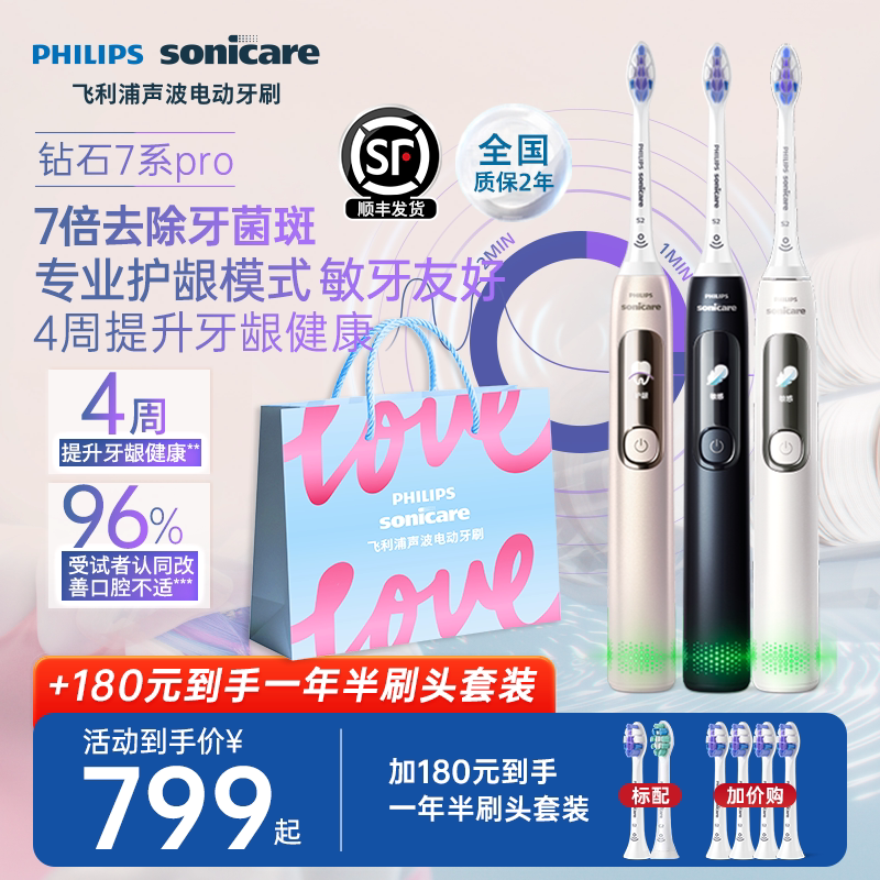 飞利浦成人声波钻石7系Pro护敏刷图片