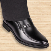 60岁穿 男式 内真高爸爸单鞋 高跟商务休闲40 皮鞋 真皮中年人男鞋