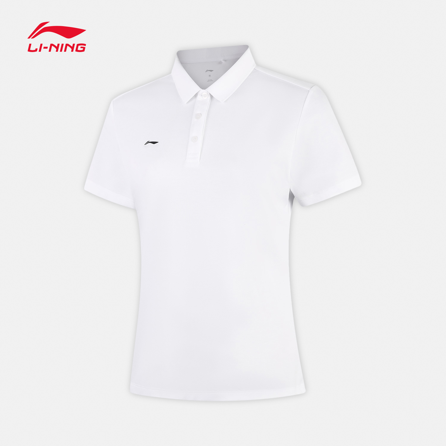 李宁吸汗翻领女休闲短袖POLO衫