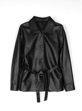 YISHU真皮皮衣女中长款高级感绵羊皮外套超显瘦收腰皮衣衬衫88090