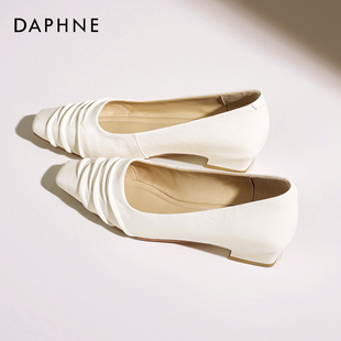 晚晚风不累脚小跟鞋 达芙妮浅口单鞋 法式 春秋配裙子瓢鞋 女2025新款