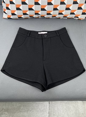 丁妮妮自制西装黑色短裤女打底外穿a字小个子辣妹高腰休闲热裤