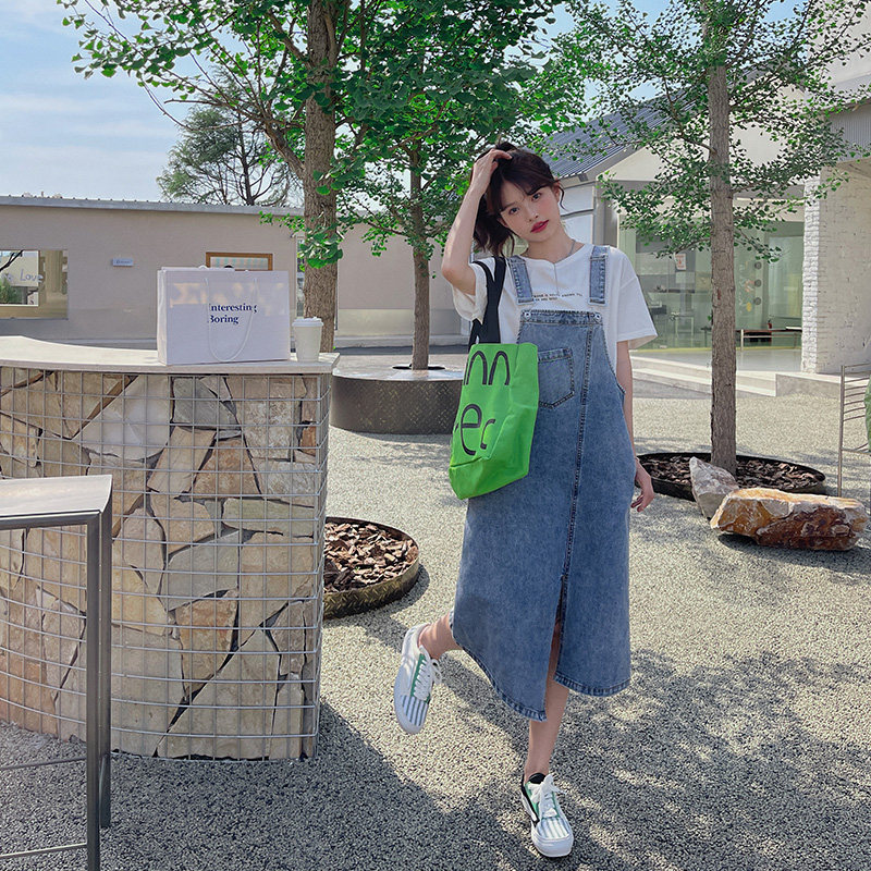 【现货主推】夏新款时尚贴标牛仔背带裙2D079-2393P115控168,女装连衣裙,浙宝129