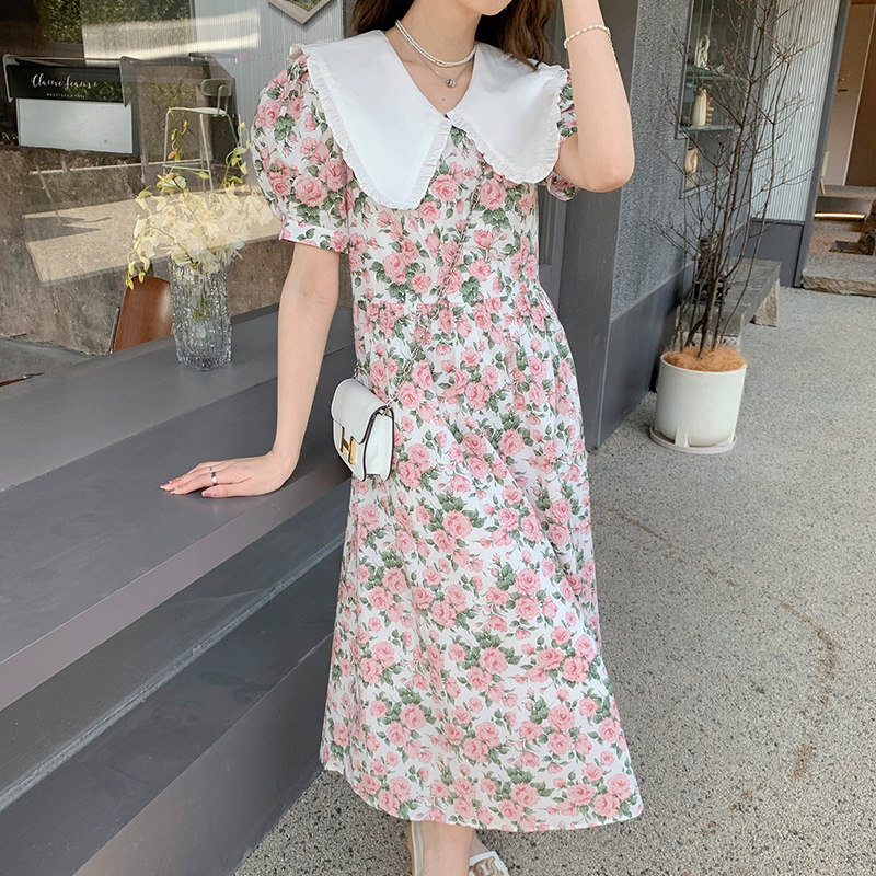 【主推现货】有买家秀夏新款娃娃领碎花裙2D079-2380P115控168,女装连衣裙,浙宝129