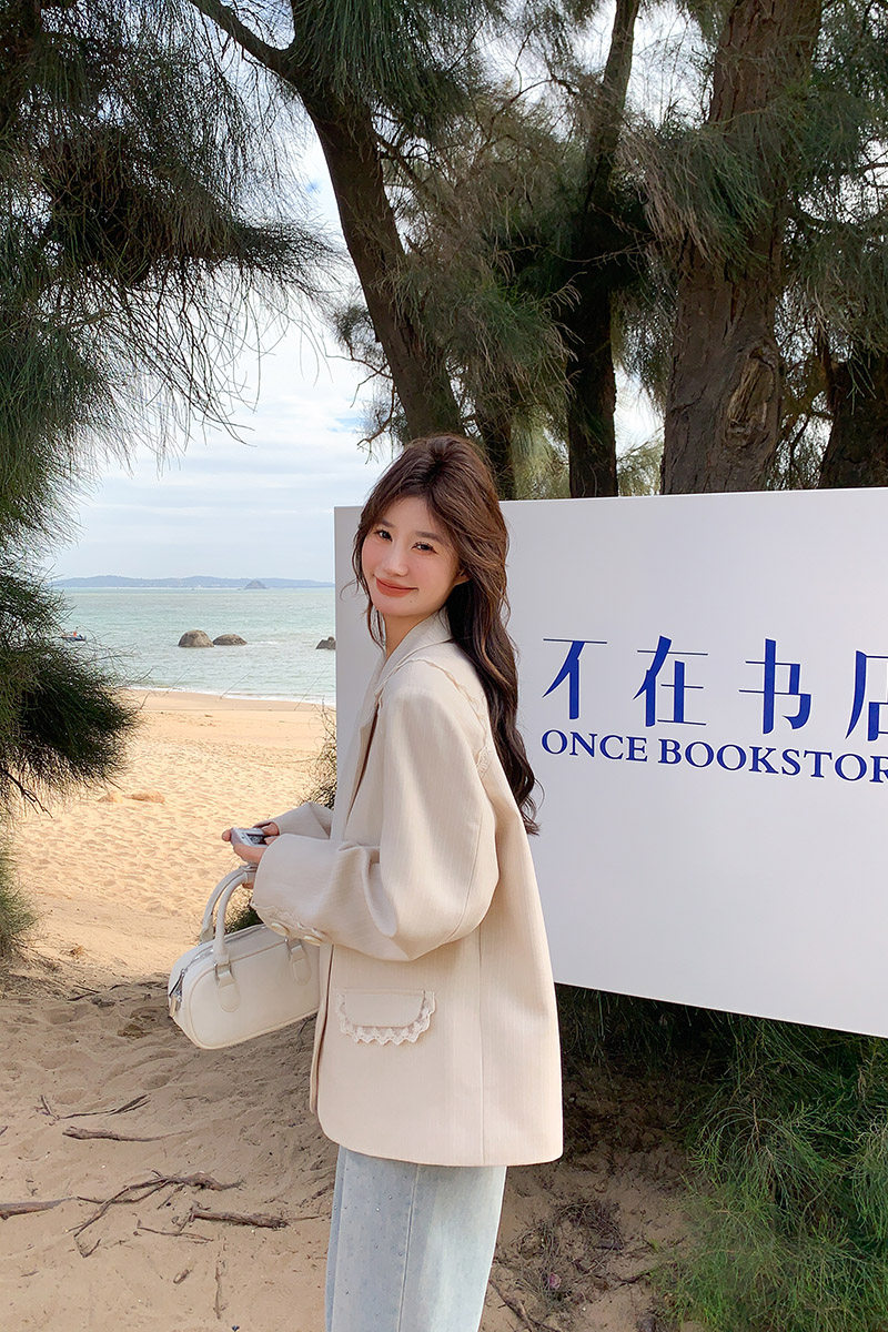 卡其色复古设计感西装外套女2025初春新款时尚英伦风气质精致西服,女装西装,浙宝129