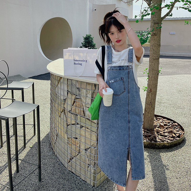 【现货主推】夏新款时尚贴标牛仔背带裙2D079-2393P115控168,女装连衣裙,浙宝129