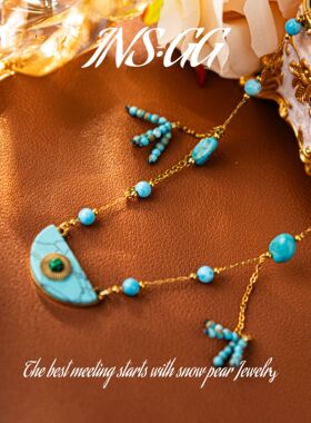 【INS · GG】松   蓝飞鸟 手工轻奢 DBE2476 吊坠·中长