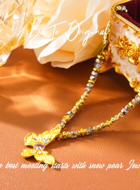 【INS · GG】晶   浪漫咏蝶 轻奢手工 WX0108 项链