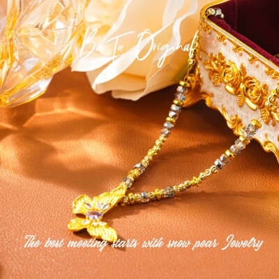 【INS · GG】晶   浪漫咏蝶 轻奢手工 WX0108 项链