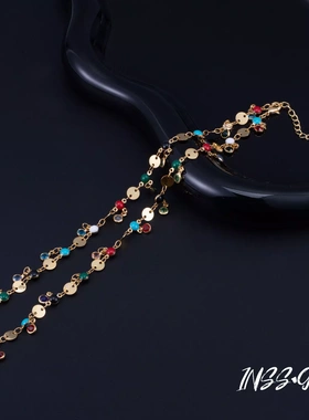 【INS·GG】手工时尚轻奢气质坠链小众精致简约钛钢项链IX1593