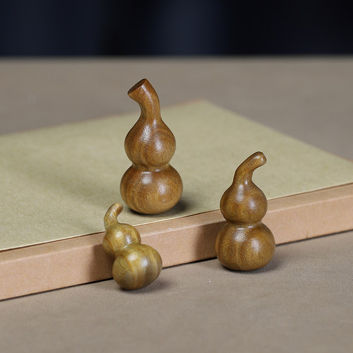 檀木葫芦福禄手把件摆件diy配饰